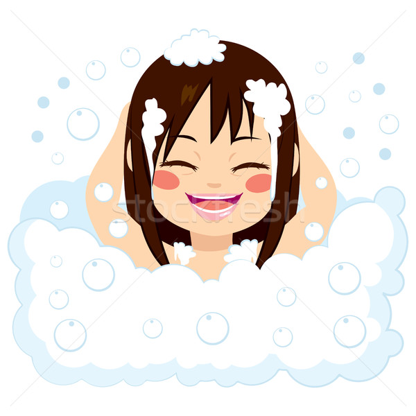 Happy Girl Having Bath Stock photo © Kakigori