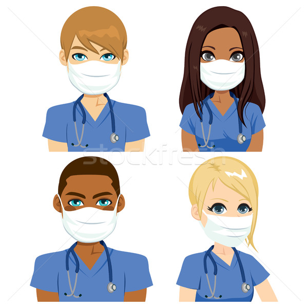 Enfermera salud máscara equipo personas Foto stock © Kakigori