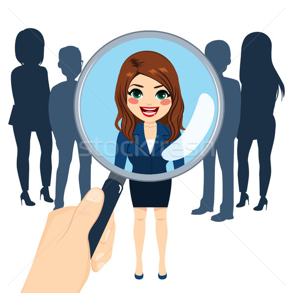 Foto stock: Trabalho · recrutamento · entrevista · mulher · escolha · mão