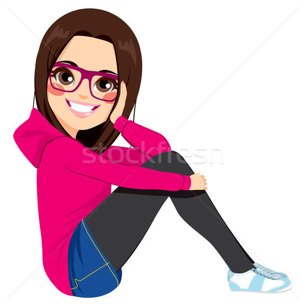 Sitting Teenager Girl Stock photo © Kakigori