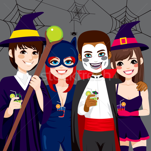 Halloween adult petrecere grup mic oameni Imagine de stoc © Kakigori