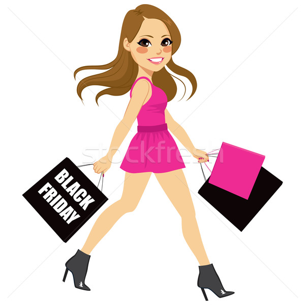 [[stock_photo]]: Femme · black · friday · Shopping · belle · jeune · femme · ventes