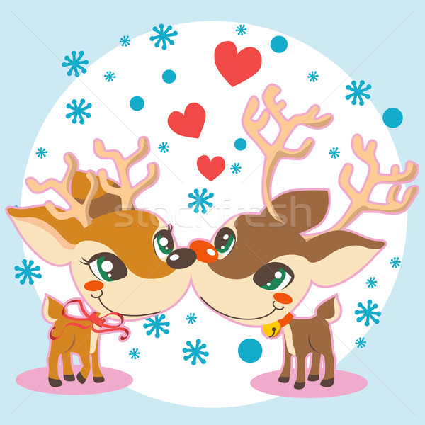 Reindeer Christmas Love Stock photo © Kakigori