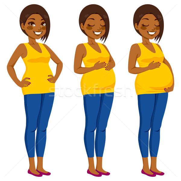 美しい アフリカ系アメリカ人 妊婦 妊娠 成長 ストックフォト © Kakigori