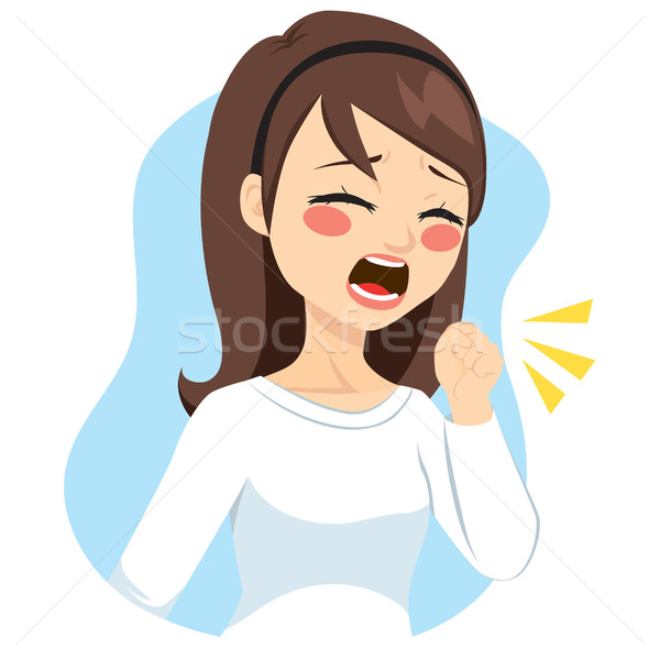 Stock photo: Woman Coughing