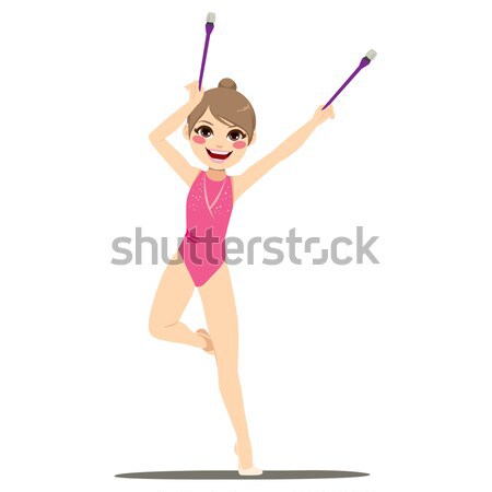 Rhythmischen Gymnastik Ball Frau flexible professionelle Stock foto © Kakigori