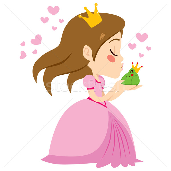Princesa besar rana príncipe hermosa pequeño Foto stock © Kakigori