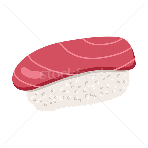 Tuńczyka sushi ilustracja japońskie jedzenie surowy ryb Zdjęcia stock © Kakigori