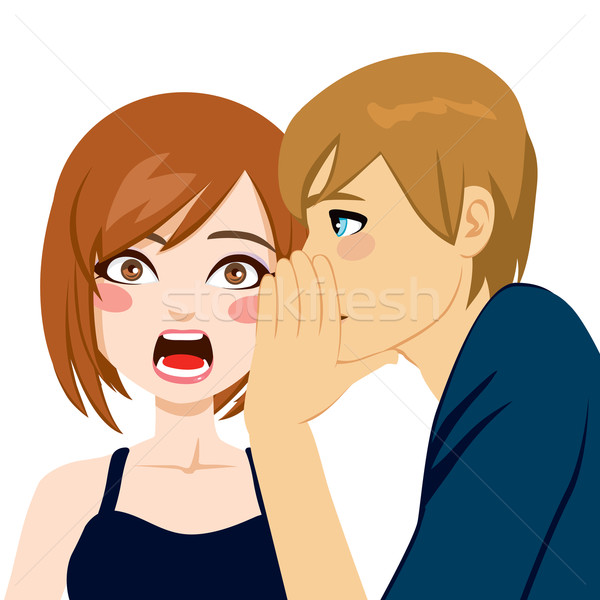Woman Surprised By Secret Gossip Stock photo © Kakigori