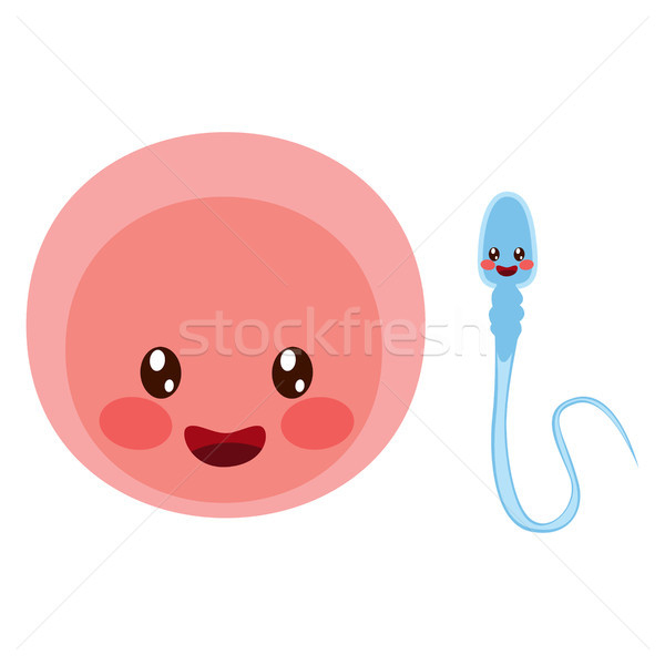 Ei cel sperma cute gelukkig cartoon mascotte Stockfoto © Kakigori