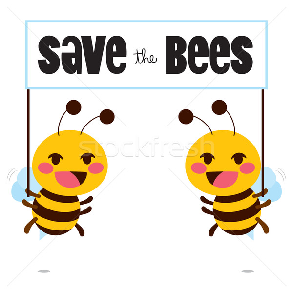 Opslaan bijen protest grappig kleur stijl Stockfoto © Kakigori