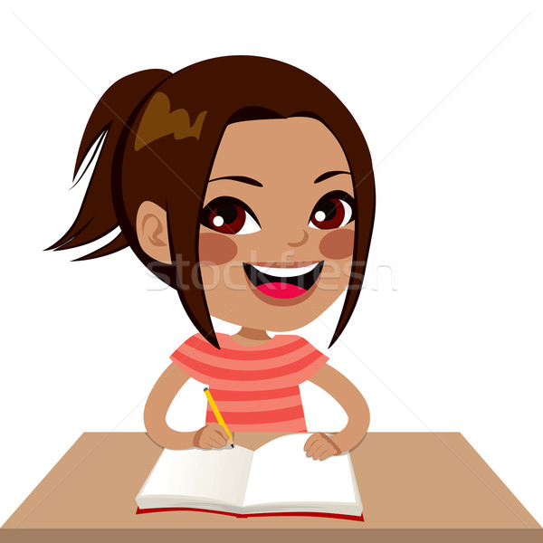 Latina Student Girl Writing Stock photo © Kakigori