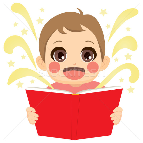 Kid Lesung Märchen cute wenig Buch Stock foto © Kakigori