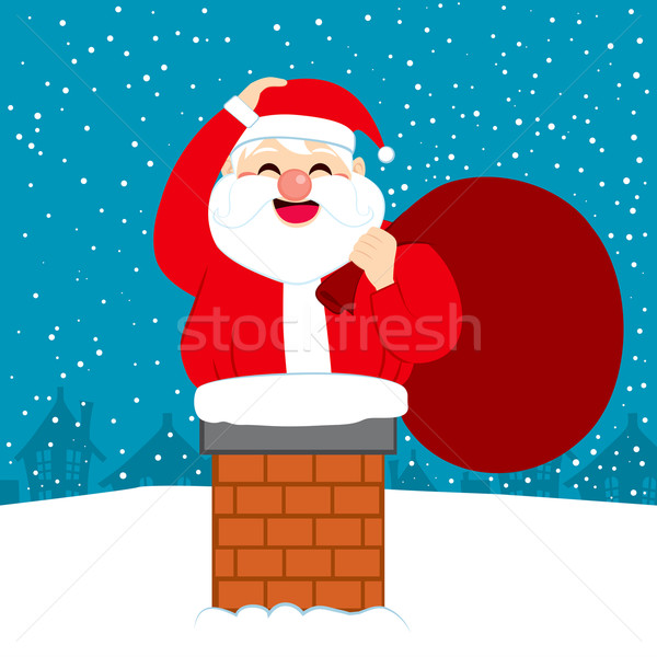 Stock photo: Fat Santa Christmas Chimney 