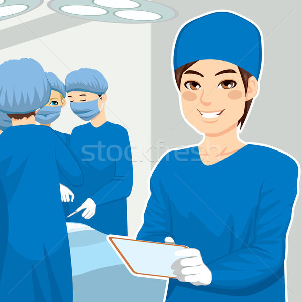 Male Surgical Nurse With Tablet Stock photo © Kakigori