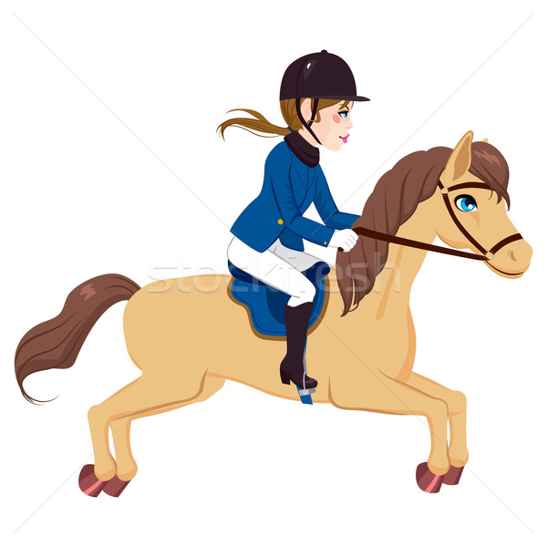 Equestrian Woman Running Horse
 Stock photo © Kakigori