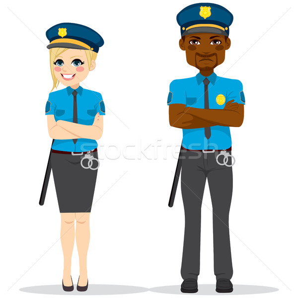 Female And Male Police Officers Stock photo © Kakigori