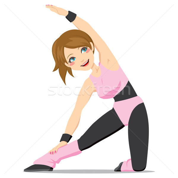 Flexibilitate exercita destul de fată Imagine de stoc © Kakigori