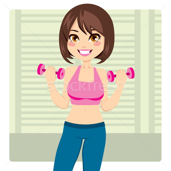 Fitness piękna dopasować brunetka kobieta Zdjęcia stock © Kakigori