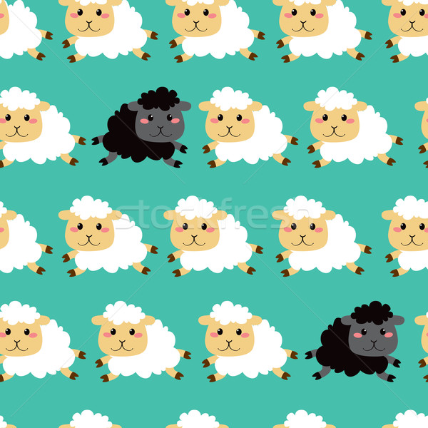 Black And White Sheep Pattern Stock photo © Kakigori
