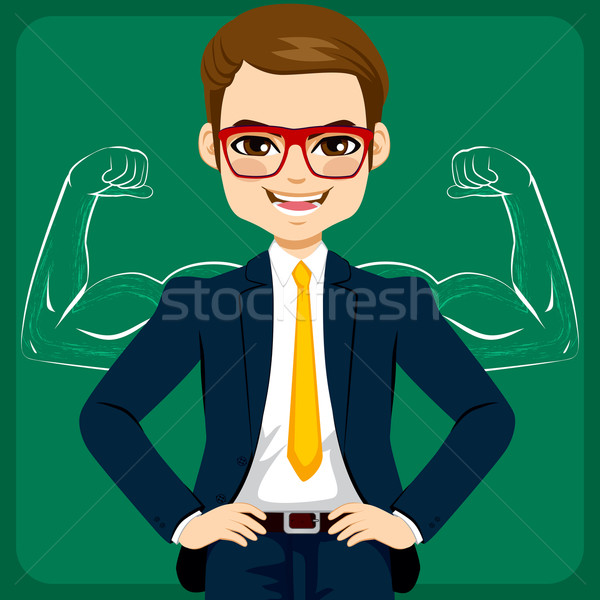 Sterke zakenman schets spieren aantrekkelijk jonge Stockfoto © Kakigori