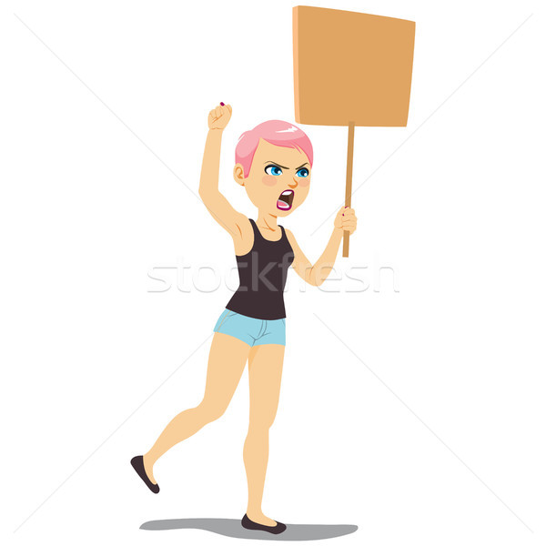 Angry Woman Protest Stock photo © Kakigori
