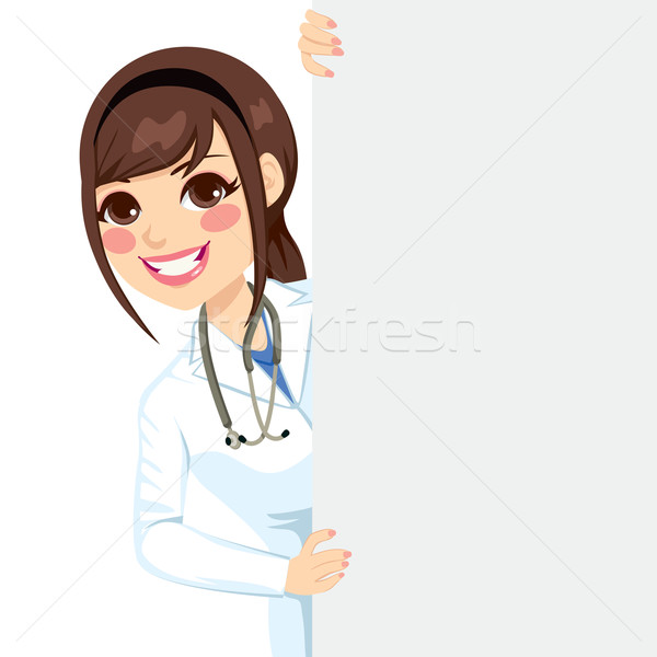 Female Doctor Peeking Stock photo © Kakigori
