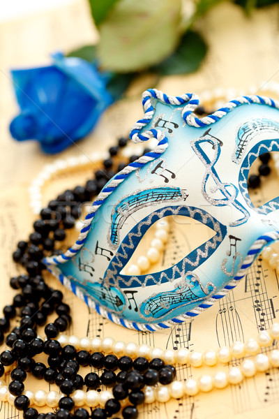 Karnawałowe maska muzyki papieru wzrosła Zdjęcia stock © kalozzolak