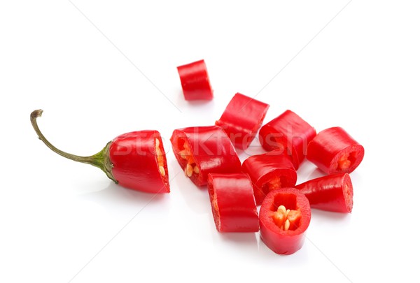 Gehackt rot Chili geschnitten heißen Pfeffer Stock foto © kalozzolak