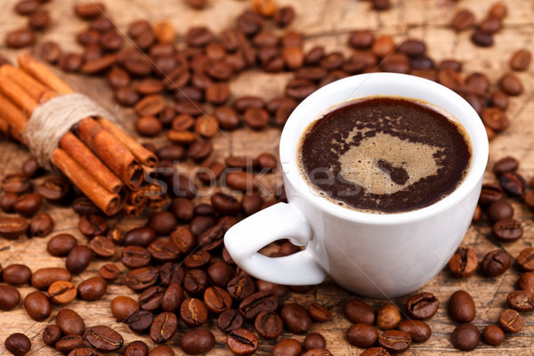 Stock photo: Cinnamon rolls with coffee