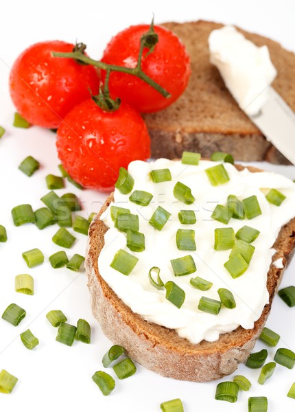 Crème fromages sandwich fromage cottage légumes frais fond [[stock_photo]] © kalozzolak