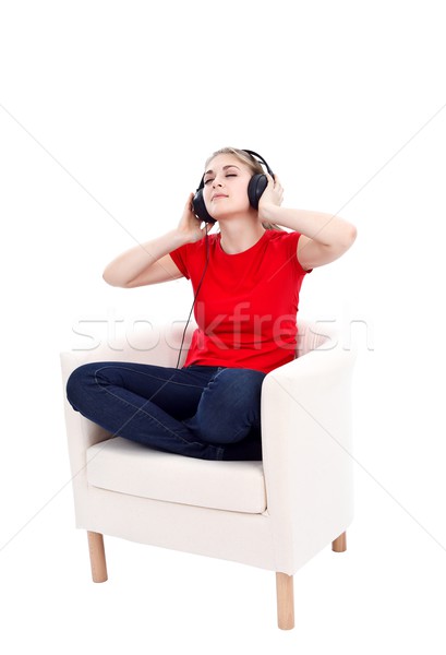 Détente moments détendre fauteuil écouter musique [[stock_photo]] © kalozzolak