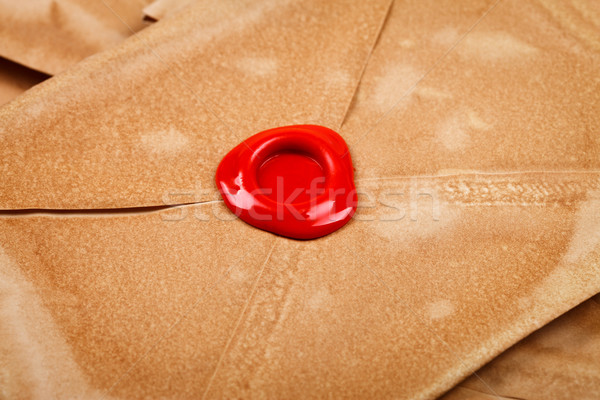 Stock photo: Wax seal on old envelope