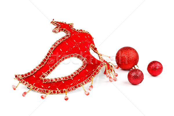Masca Crăciun ornamente roşu Venetia globuri Imagine de stoc © kalozzolak