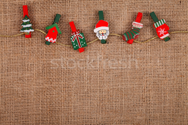 [[stock_photo]]: Drôle · Noël · ornements · peu · or · fil