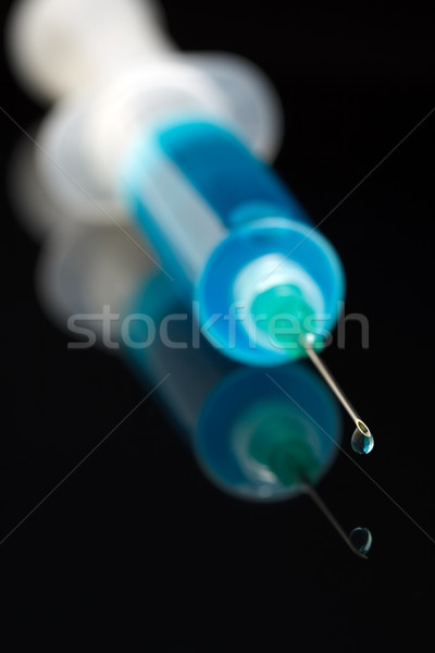 Drop on the top of the needle Stock photo © kalozzolak