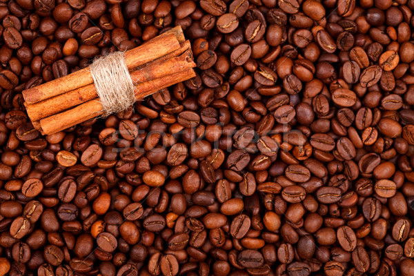 Zimt Kaffee Haufen Hintergrund trinken Stock foto © kalozzolak