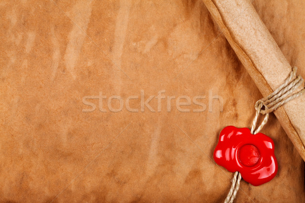 Stock photo: Paper scroll with wax seal