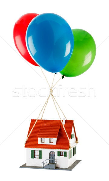 Ház levegő miniatűr házibuli otthon felirat Stock fotó © kalozzolak