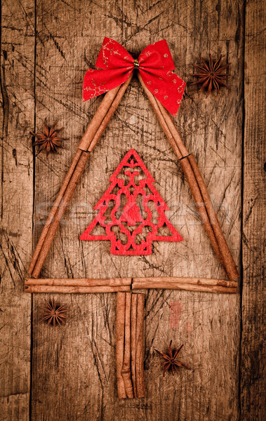 Cinnamon Christmas tree Stock photo © kalozzolak