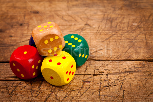 Pile of wooden dice Stock photo © kalozzolak