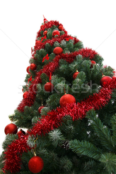 Fabulos roşu ornamente copac verde Imagine de stoc © kalozzolak