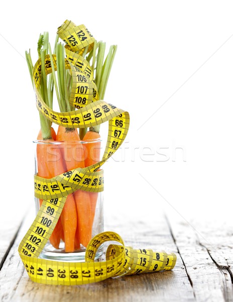 Karotte Fitness Tasse Karotten Maßband Stelle Stock foto © kalozzolak