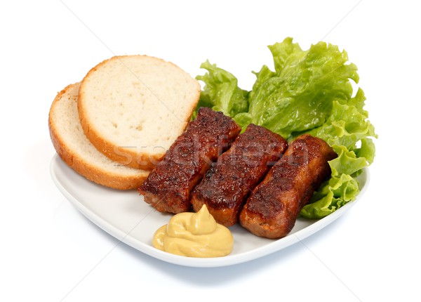 Vlees gegrild roemeense salade brood Stockfoto © kalozzolak