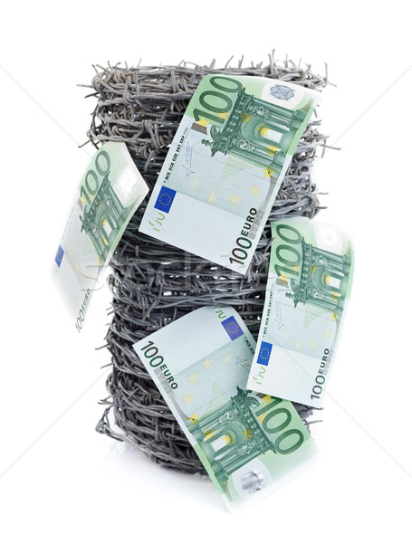 Money on barbed wire Stock photo © kalozzolak