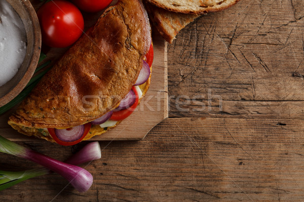 Stock photo: Omelette with onions