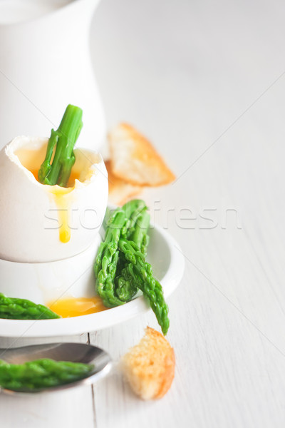 Soft boiled egg background Stock photo © Karaidel