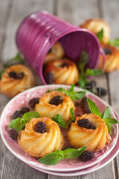 Cakes with mulberry Stock photo © Karaidel