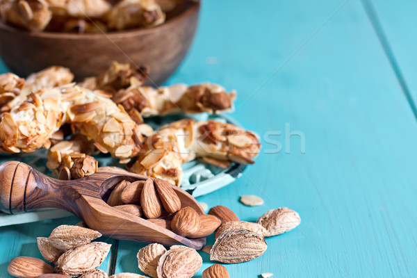 Crescent almond cookies background Stock photo © Karaidel