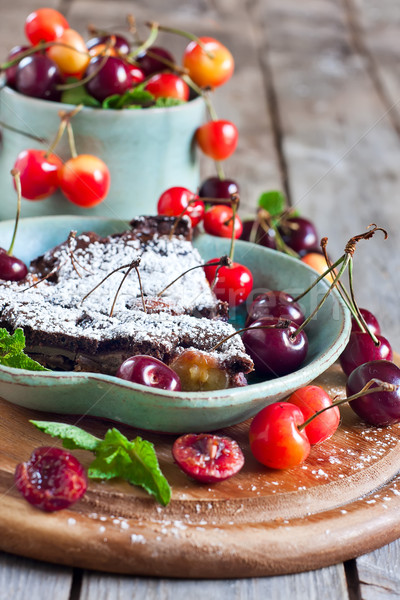 Cereza chocolate maduro hierro pan frescos Foto stock © Karaidel